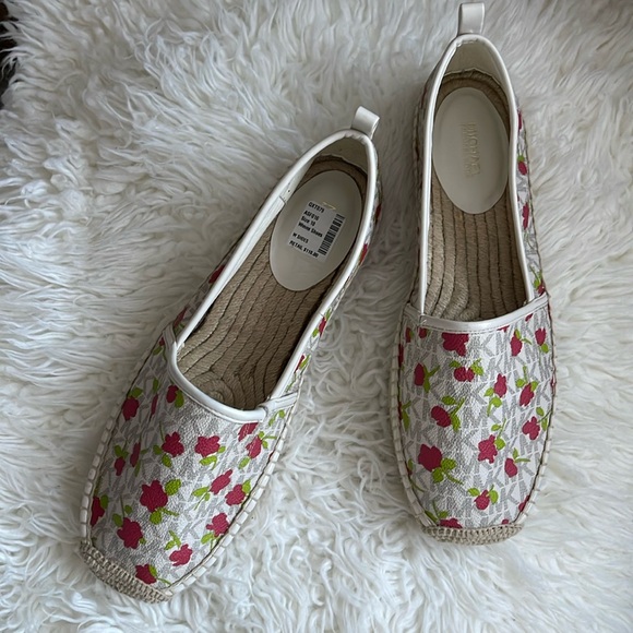 NEW Michael Kors Logo Floral Lenny Slip On Espadrilles - Picture 2 of 11
